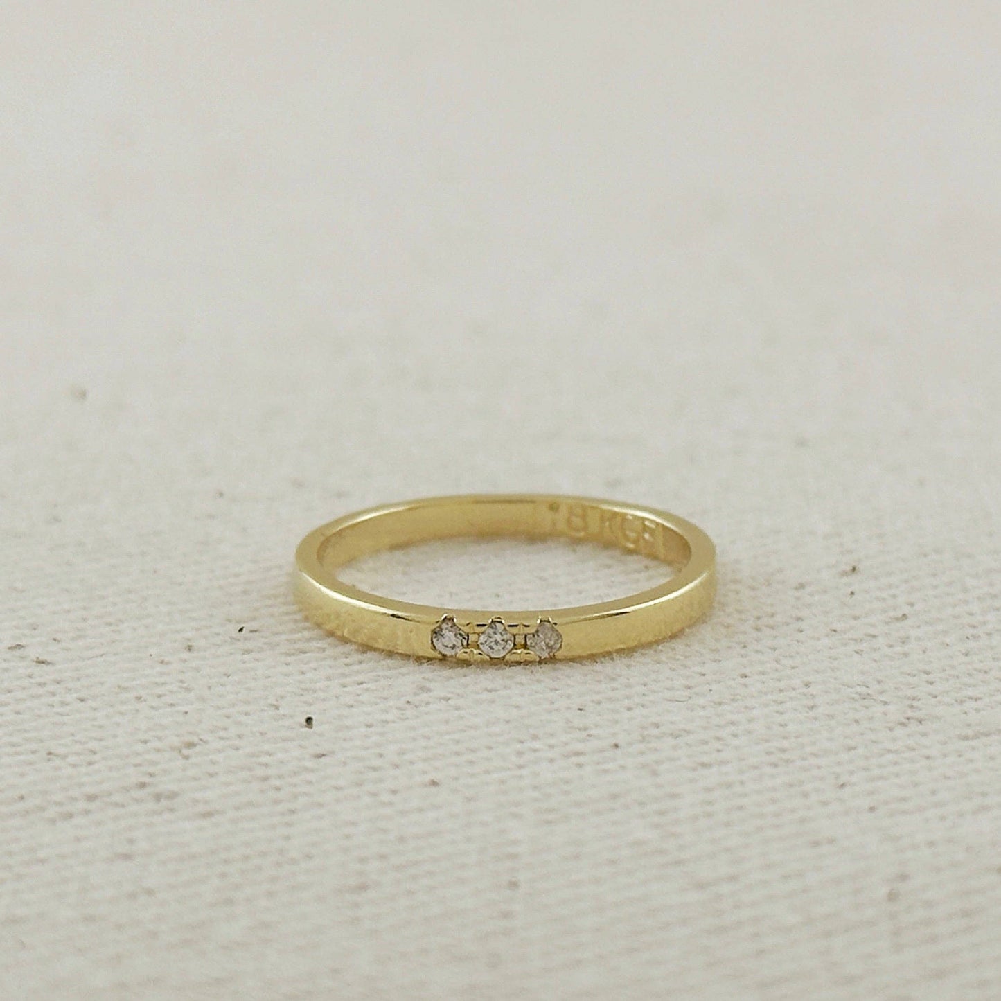 18k Gold Filled Delicate CZ Band Ring | 8