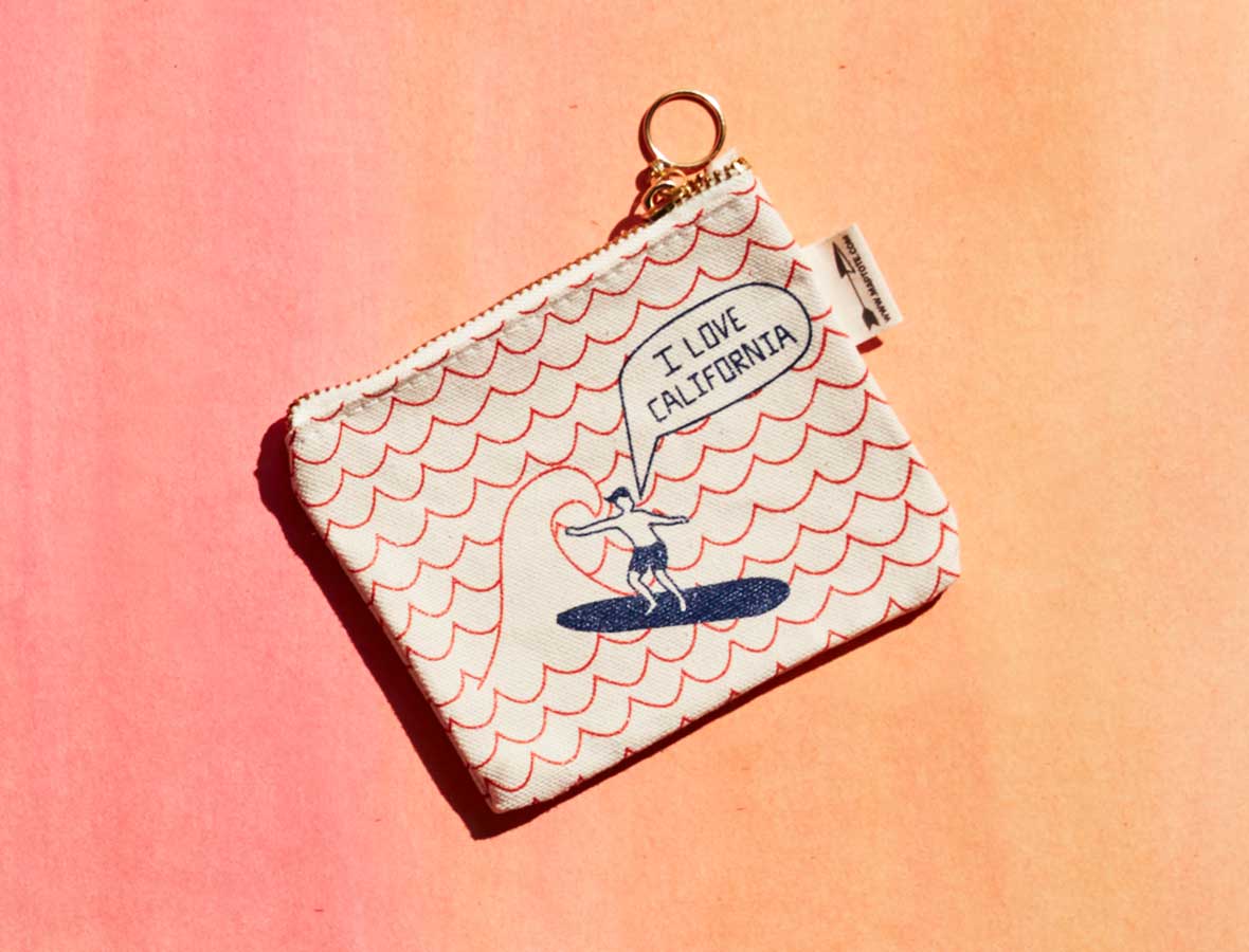California Coin Pouch: Red/Blue