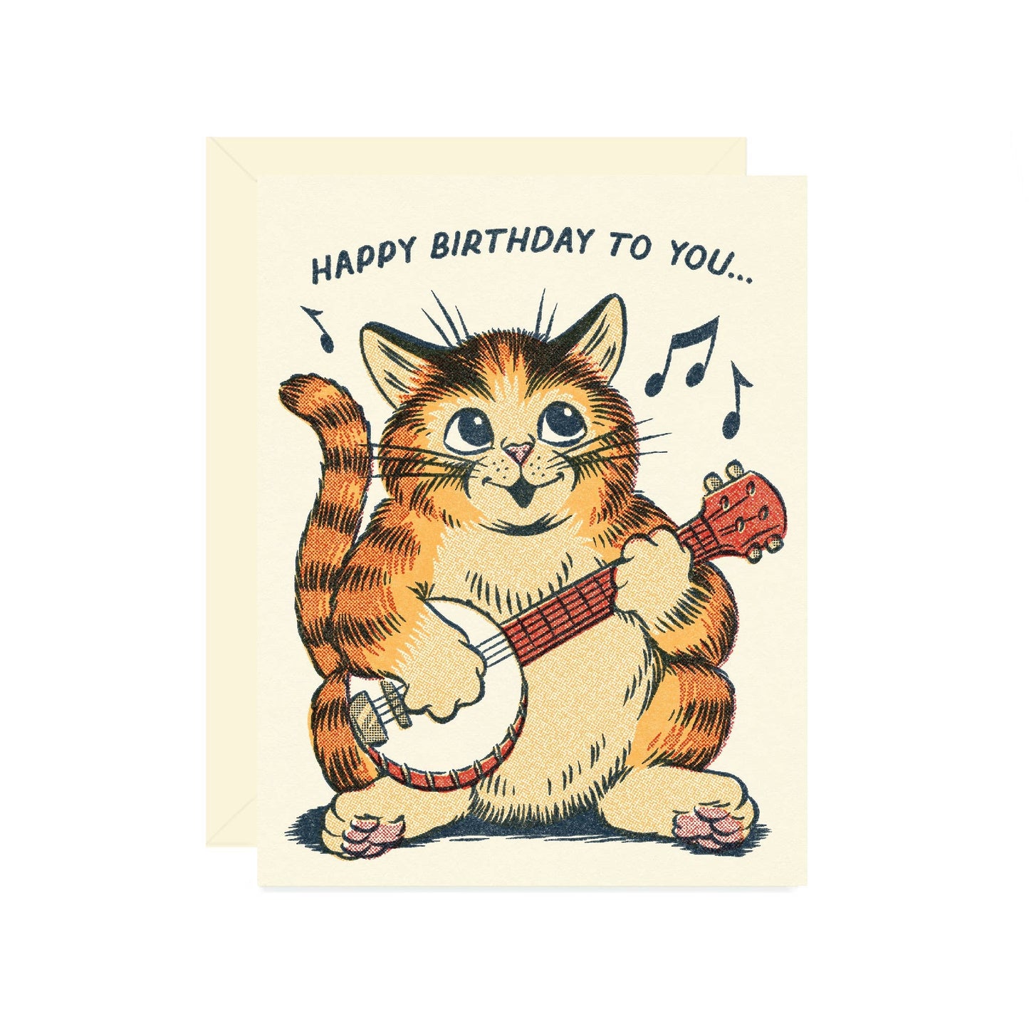 Happy Birthday Singing Cat Banjo Card