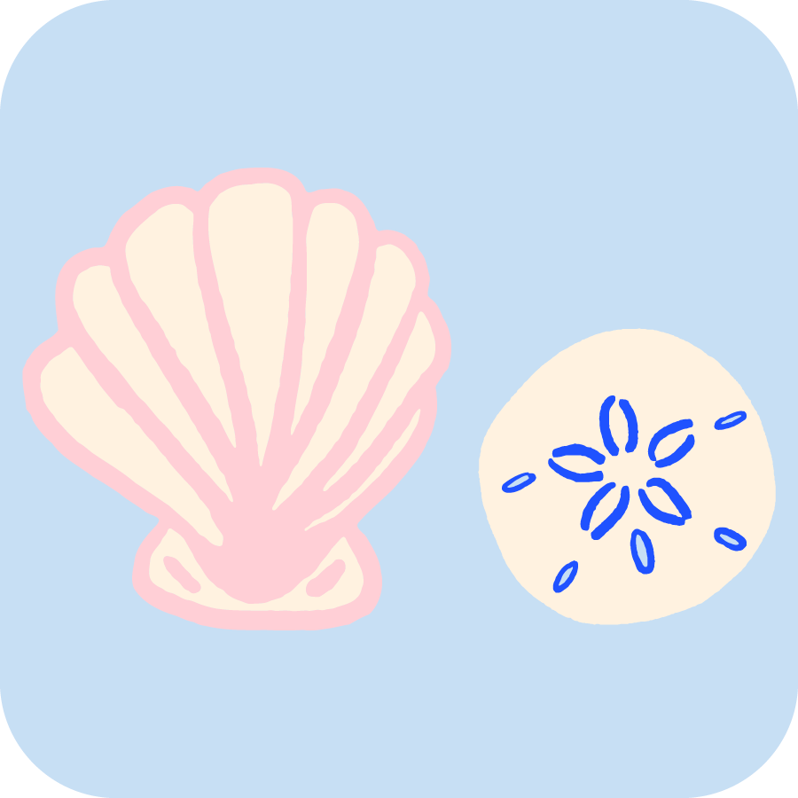 Shell & Sand Dollar Buddies Iron-On