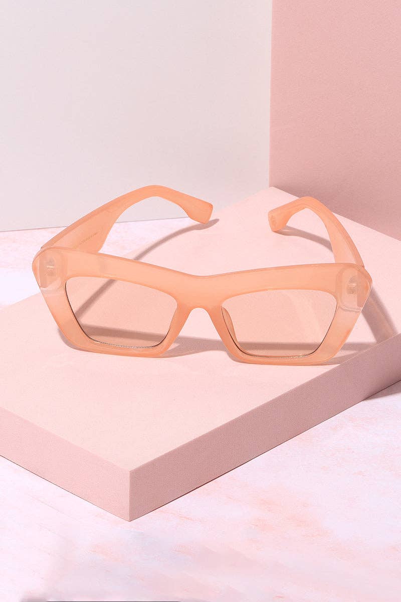 Playa Cat Eye Frame Sunglasses: Bone/Lavender