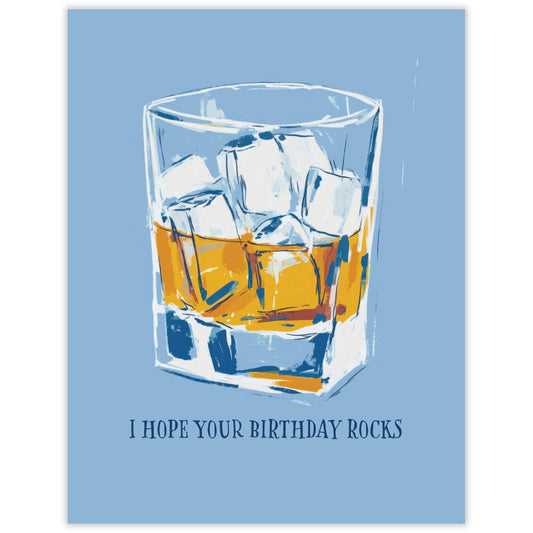 Rocks Glass Birthday Card
