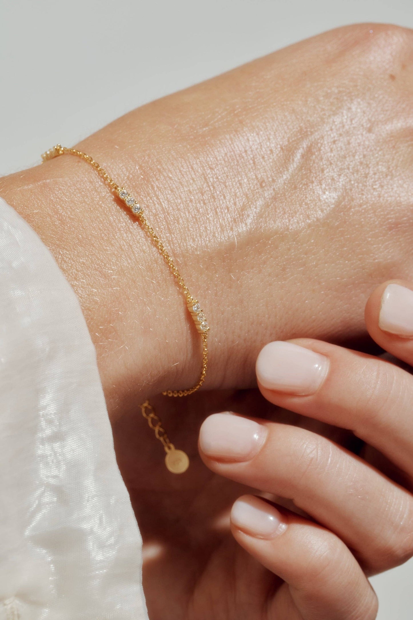 Finn 14K Gold Vermeil Triple CZ Bar Bracelet