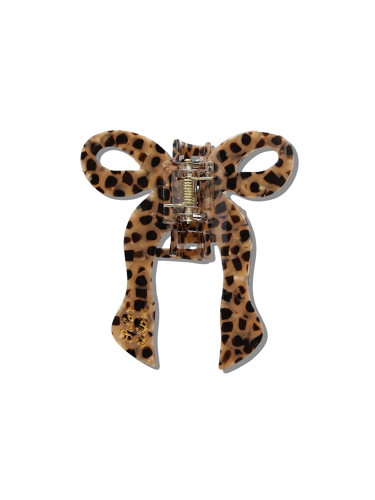 Hand-painted Coquette Bow Claw Hair Clip | Eco-Friendly: Leopard
