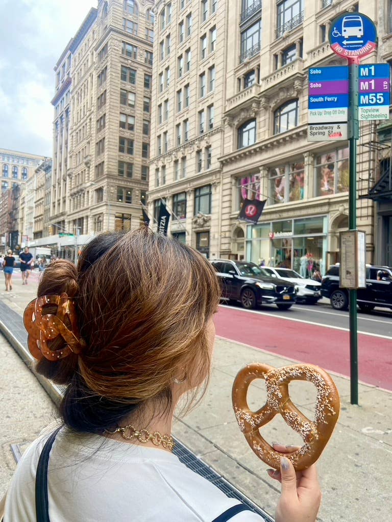Hand-painted Pretzel Snack Hair Claw Clip | Eco-Friendly