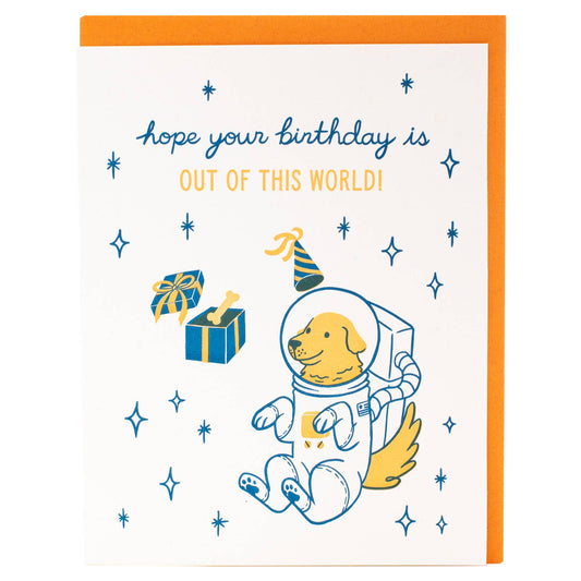 Space Dog Birthday Card