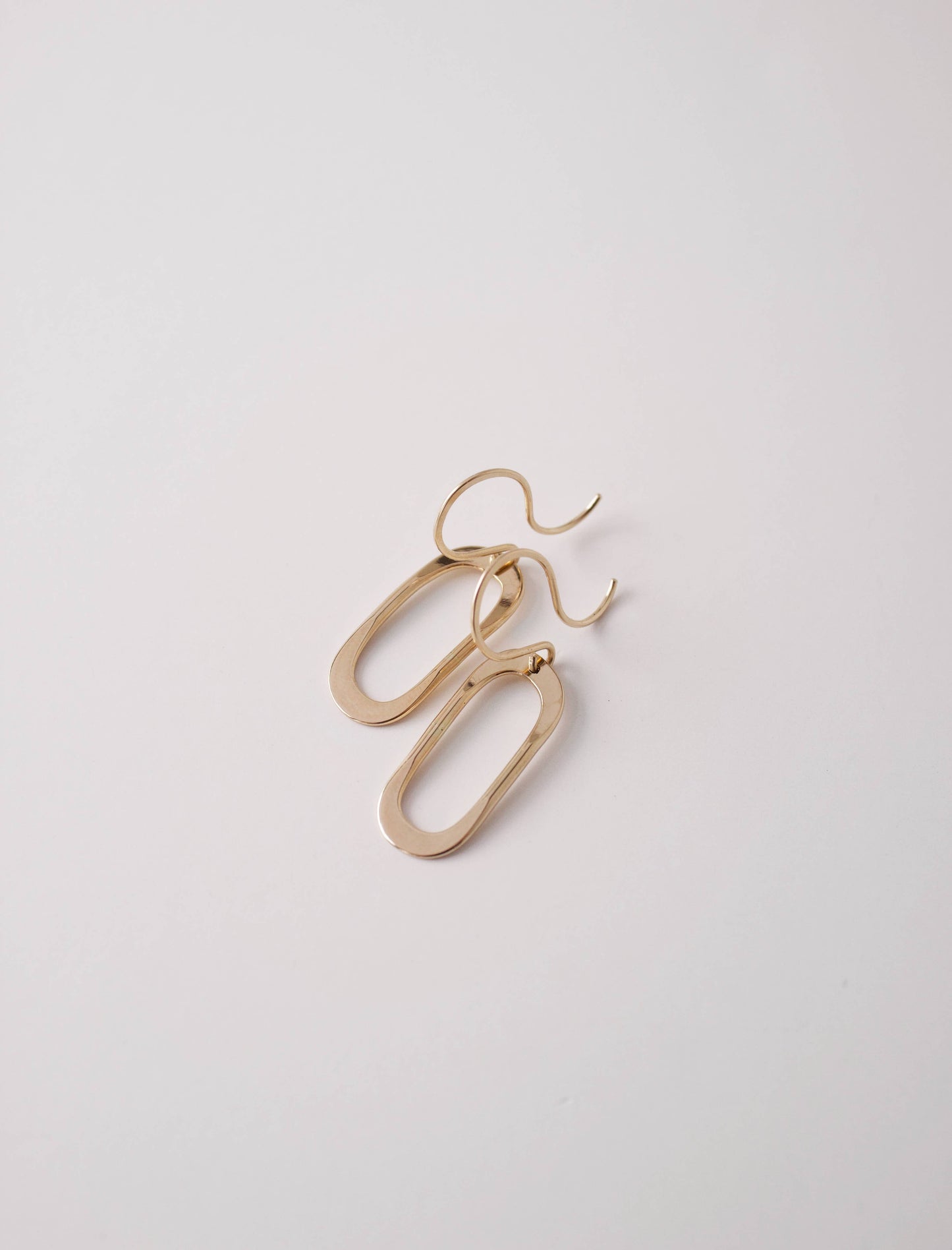 Soft Oval Earrings, Handmade 14K Gold Fill, Sterling Silver : Gold Fill / Bronze