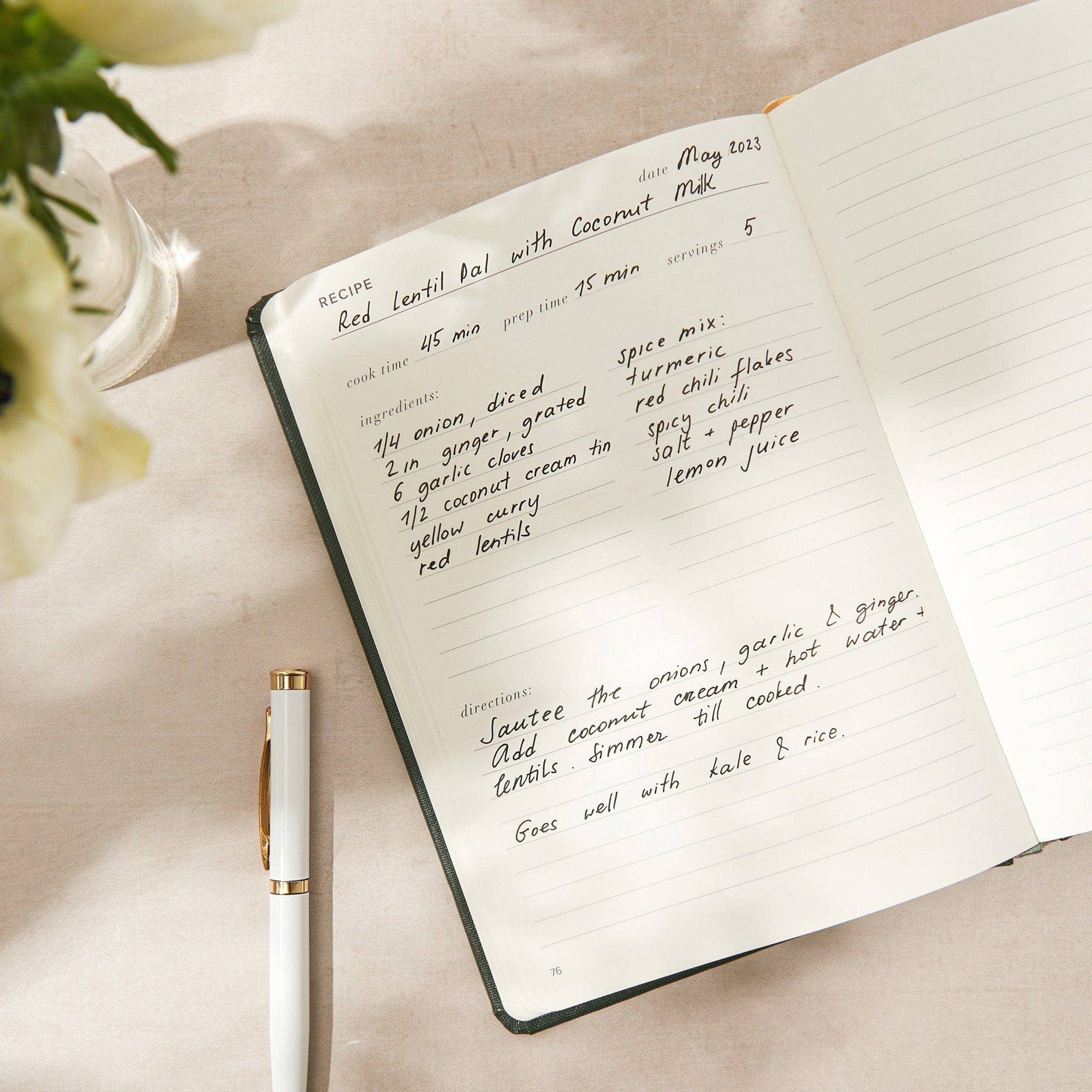 Recipe Journal: Dark Pine