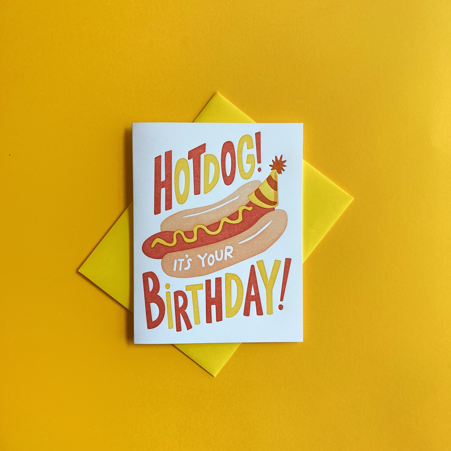 Hot Dog Birthday - Funny Letterpress Card