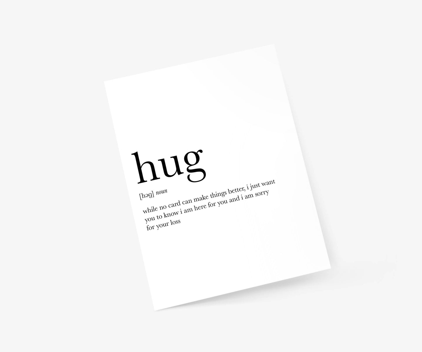 Hug Definition - Sympathy Card