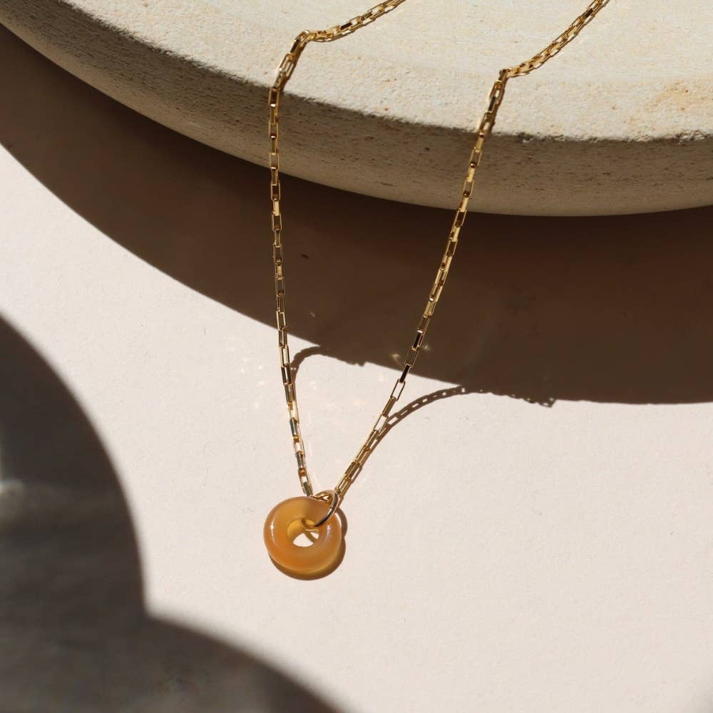 Full Circle Pendant: Sterling Silver / Amazonite / 16"