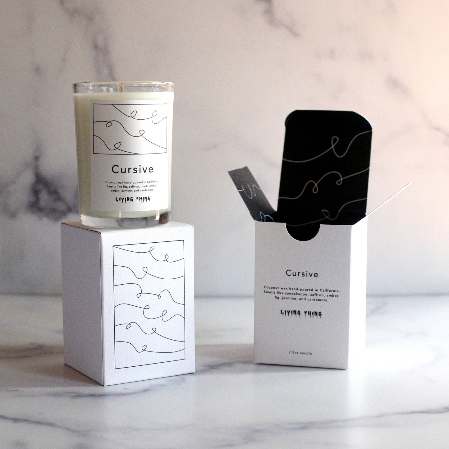 Cursive Candle | Sandalwood, Cedarwood & Cardamom