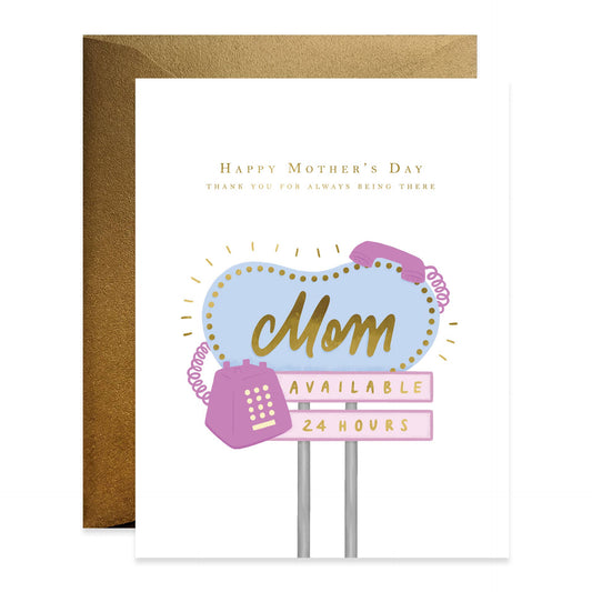 Mom Neon Sign Mother's Day Card