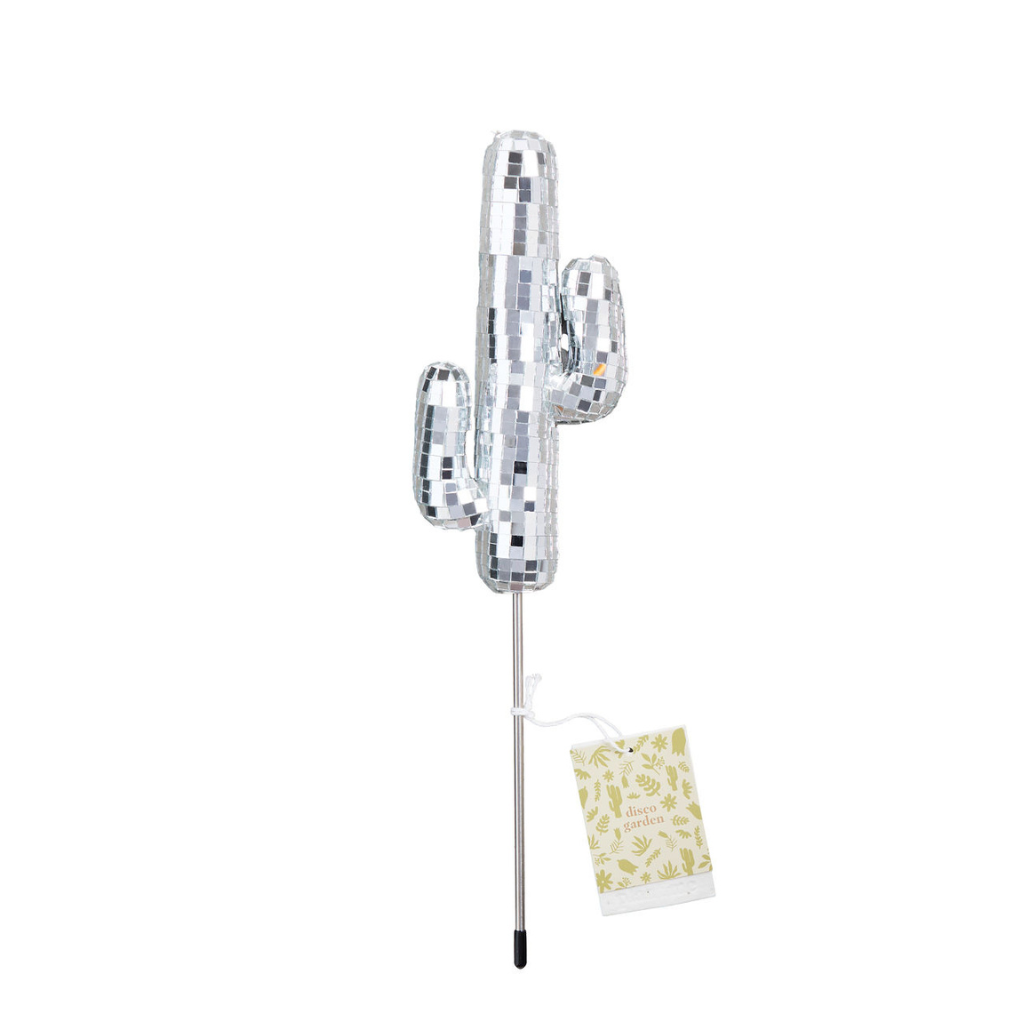 Mirror Disco Ball Decorative Plant Stakes | Disco Cactus