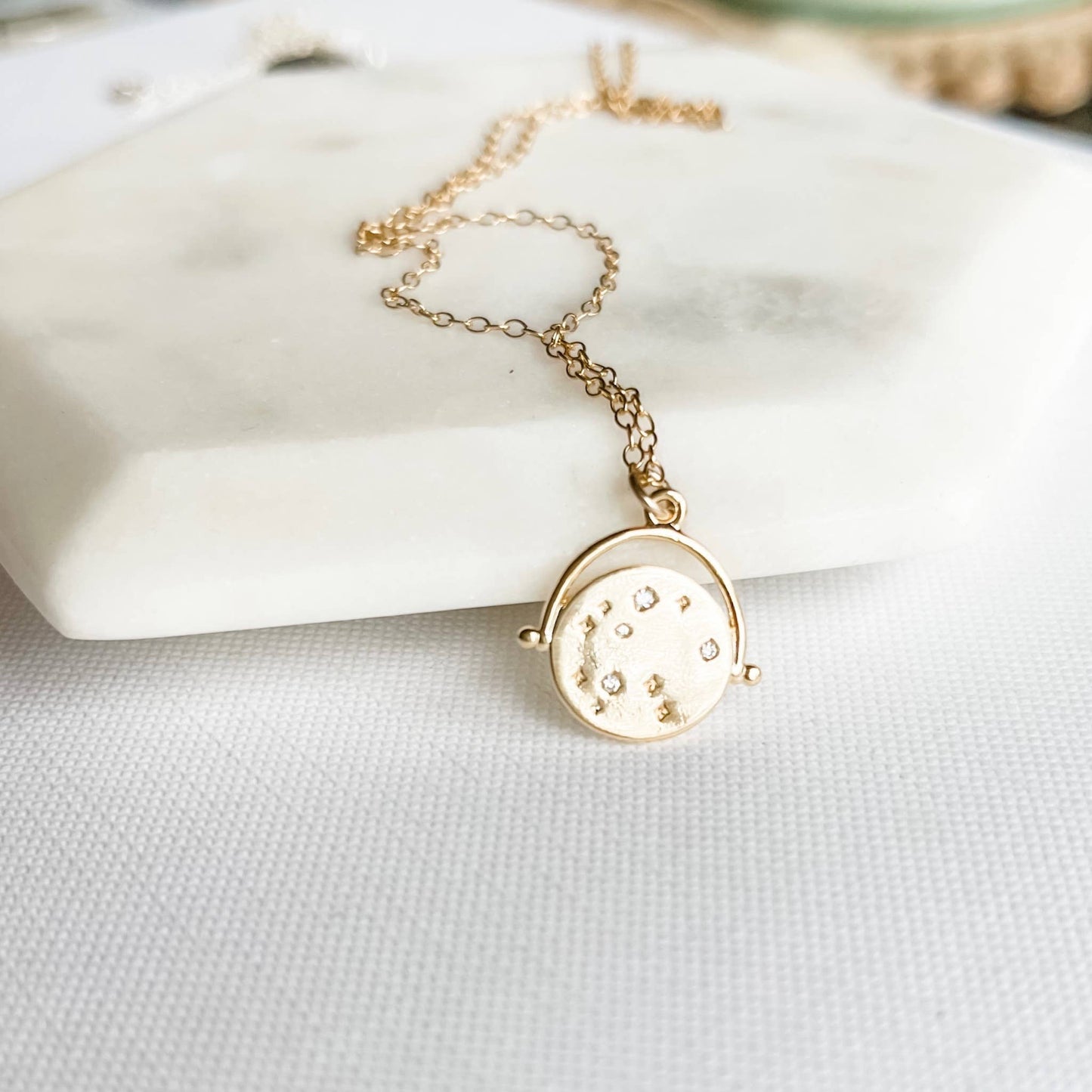 Constellation Coin Charm Necklace | 14k Gold Filled