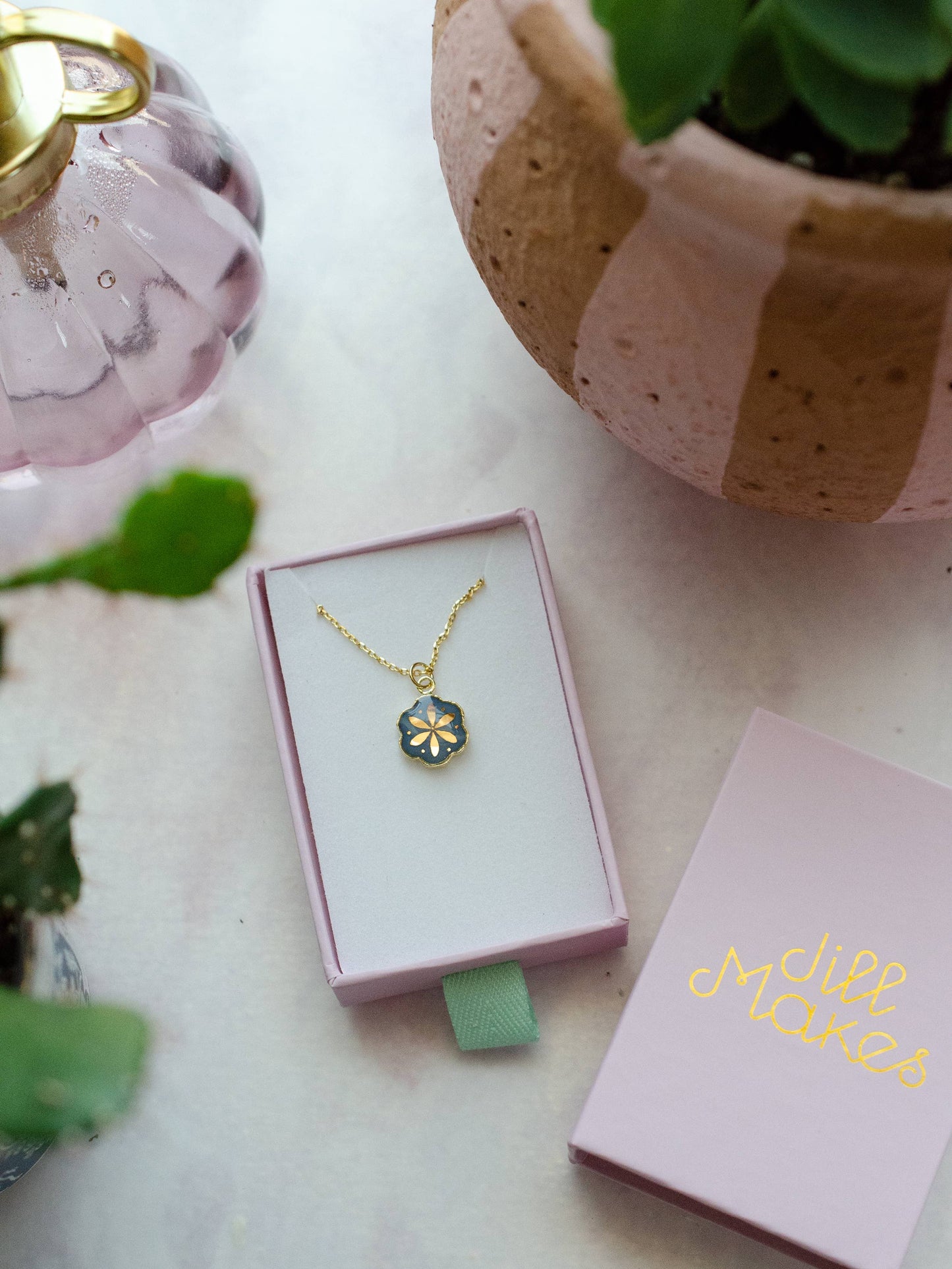 Camilla Gemstone Flower Necklace: MOONSTONE / 18"