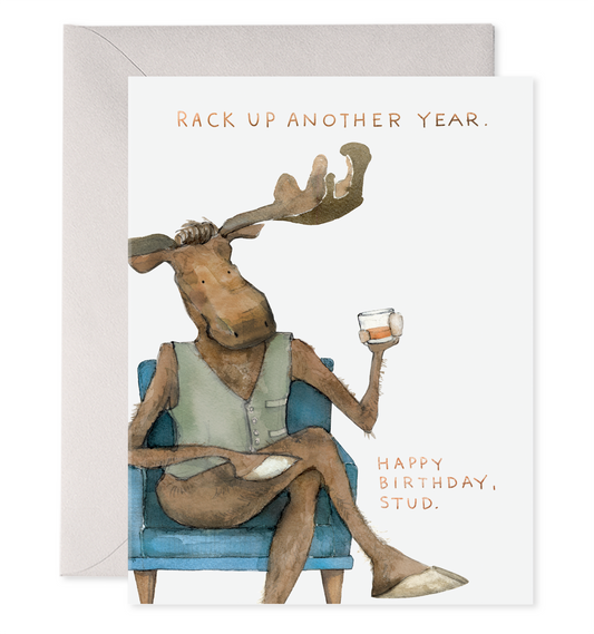 Harvey Moose Esq. Stud Birthday Card