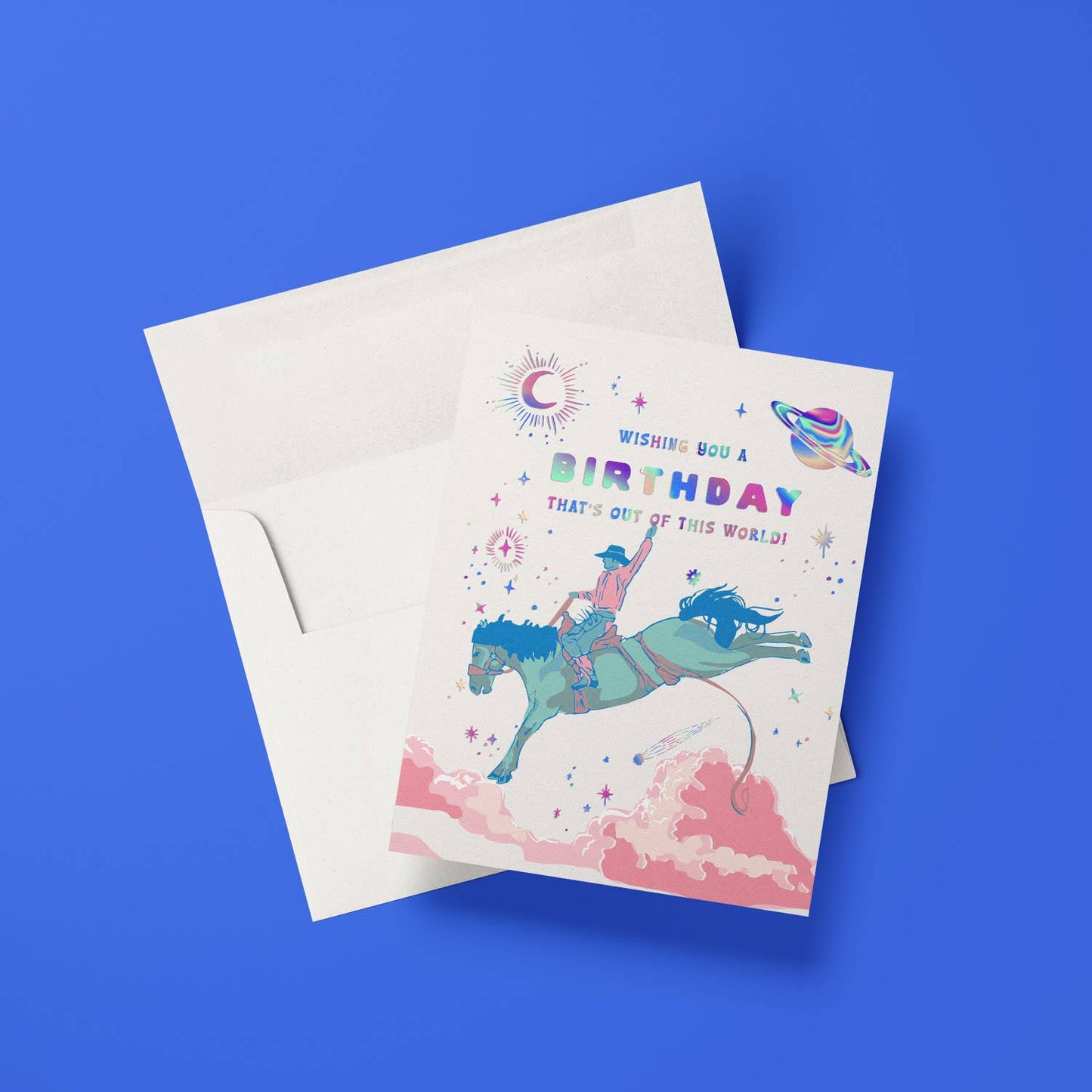 Space Cowboy Birthday Greeting Card