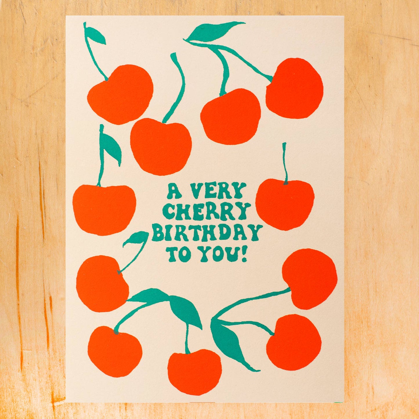 CHERRY BIRTHDAY GREETING CARD