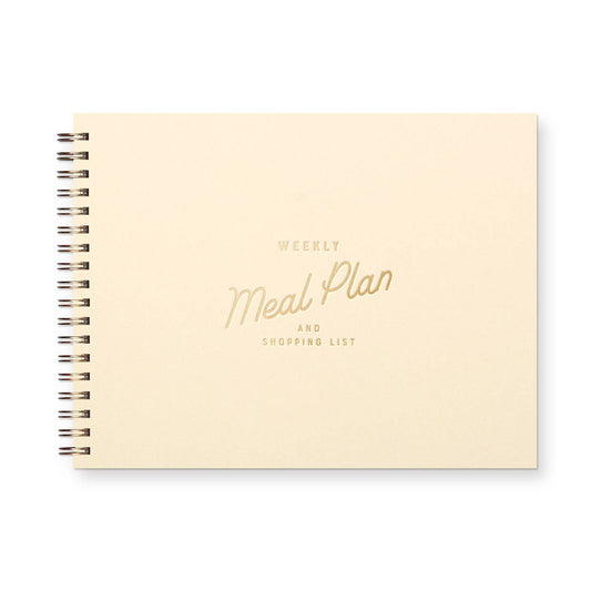 Retro Weekly Meal Planner| French Vanilla Cover & Gold Foil