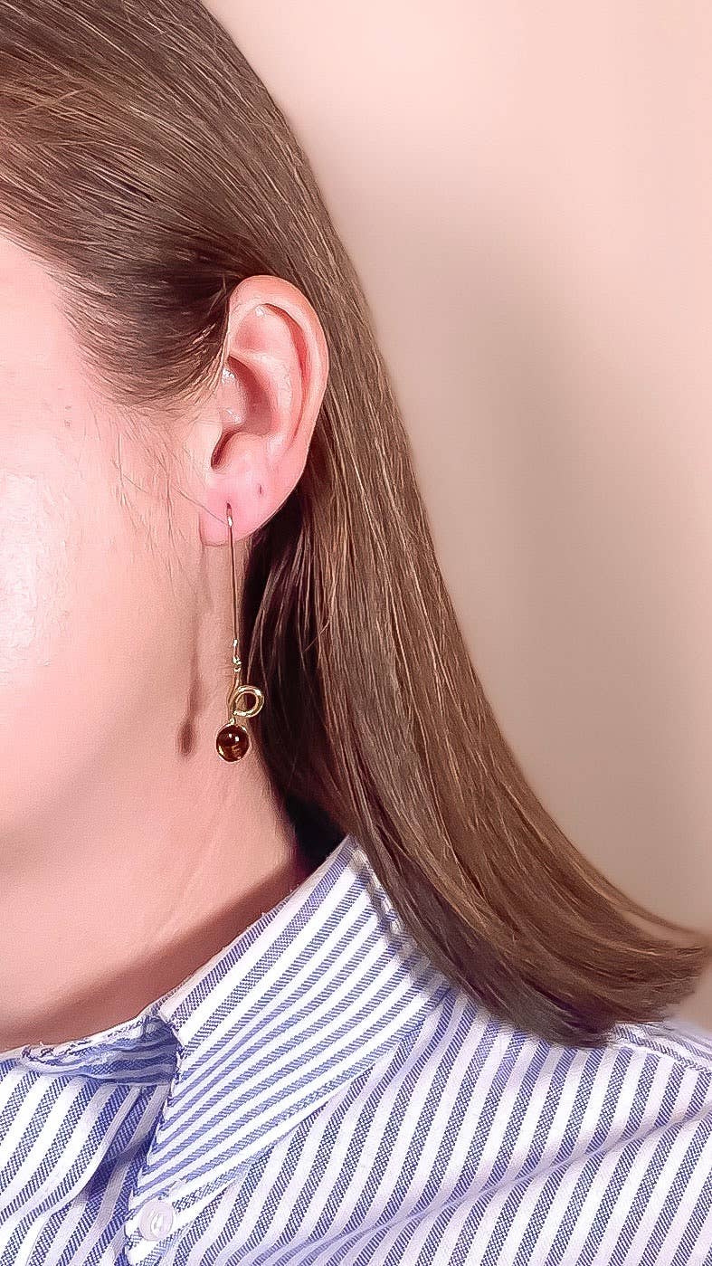 Tortoise Contour Drop Earrings