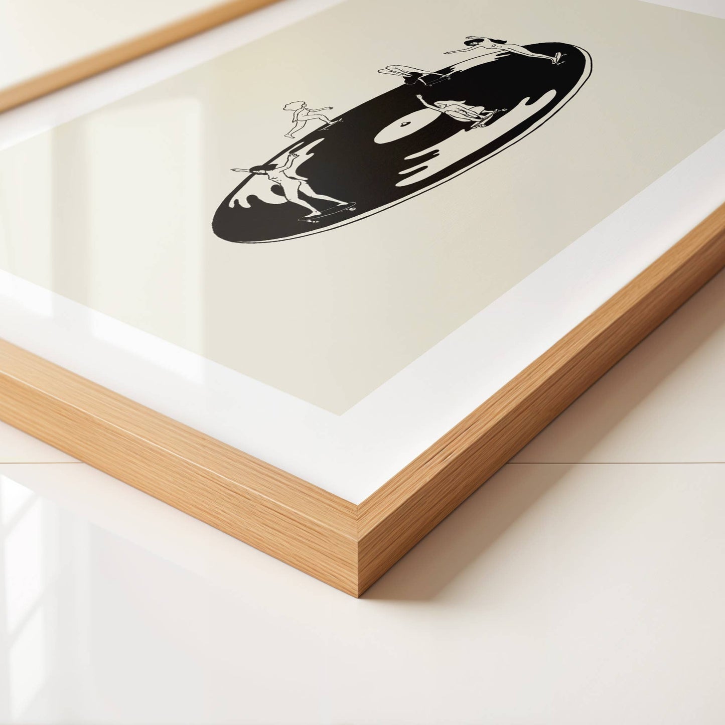 Skate Session on Vinyl Record Minimal Art Print | Medium