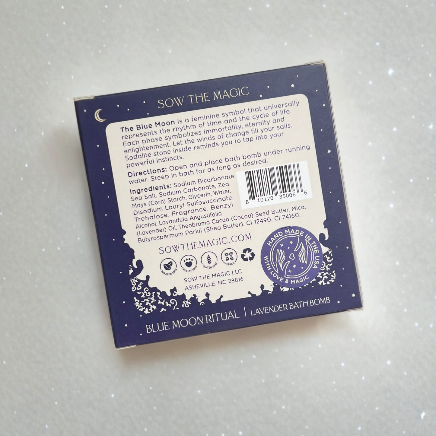 Bath Bomb with Sodalite | Blue Moon Lavender