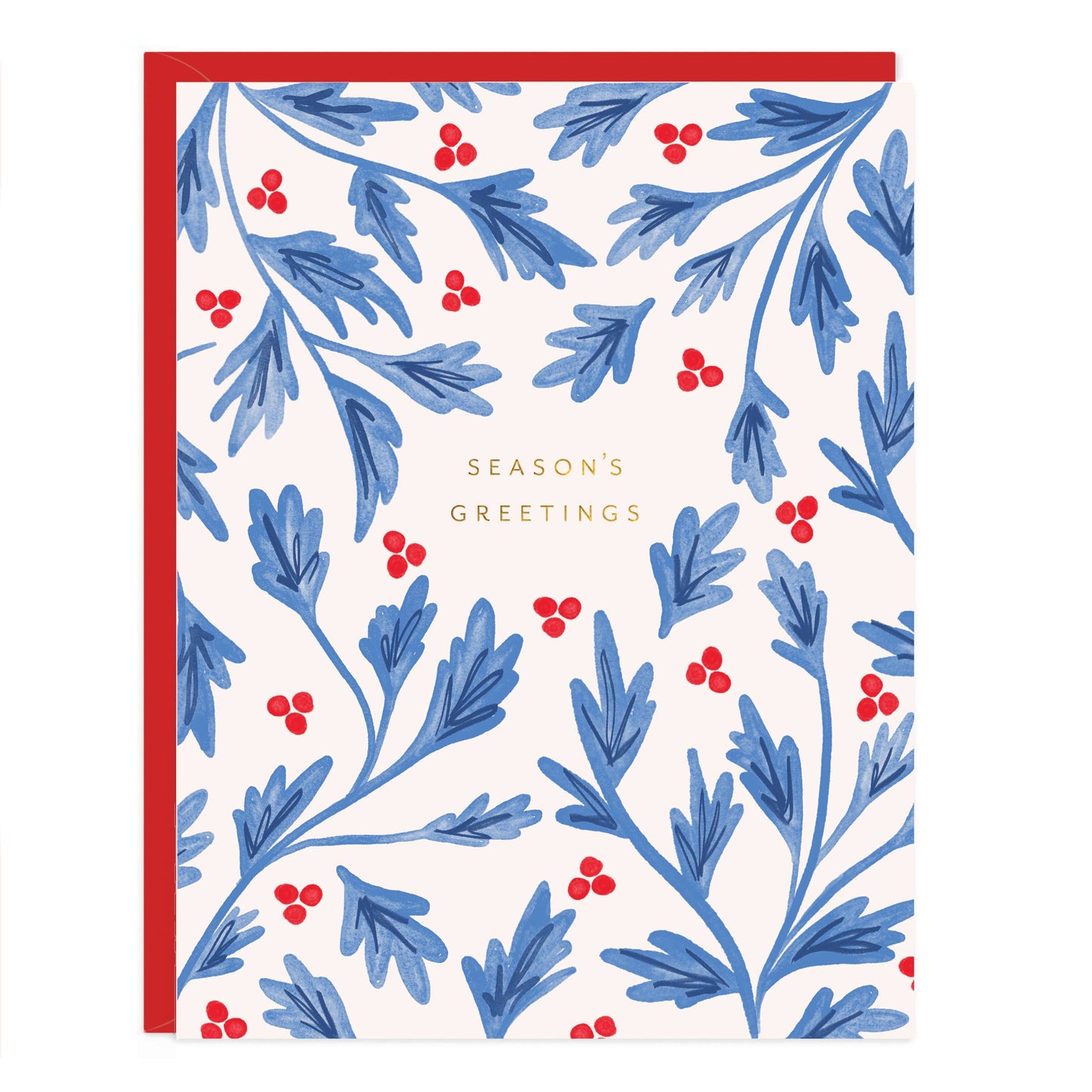Seasons Greetings Holly Card