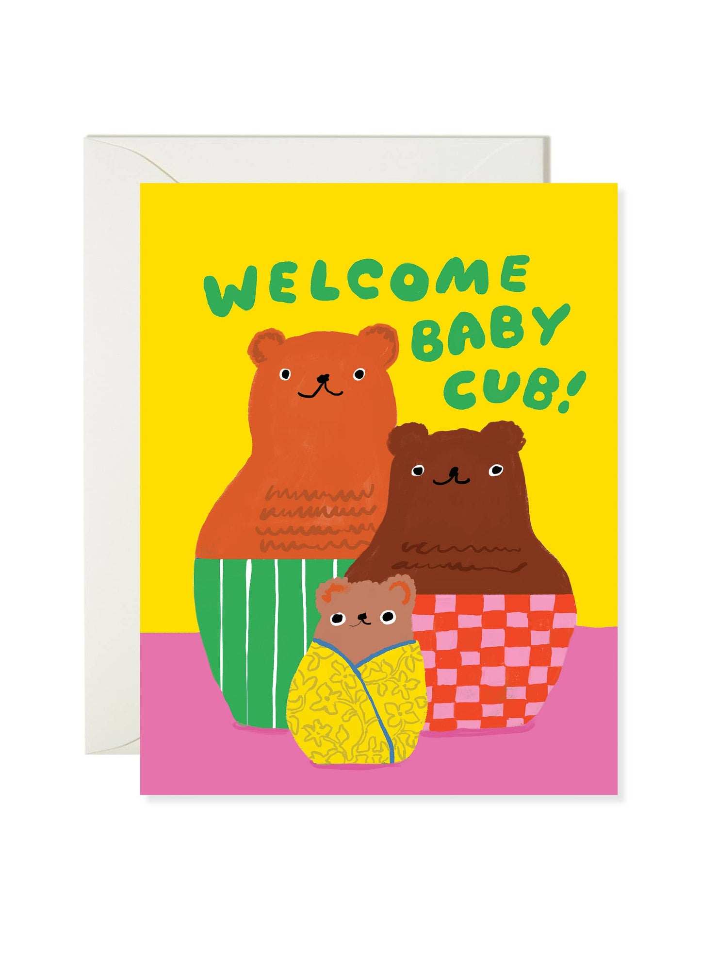 Bear Cub Nesting Doll - Cute Welcome Baby Card