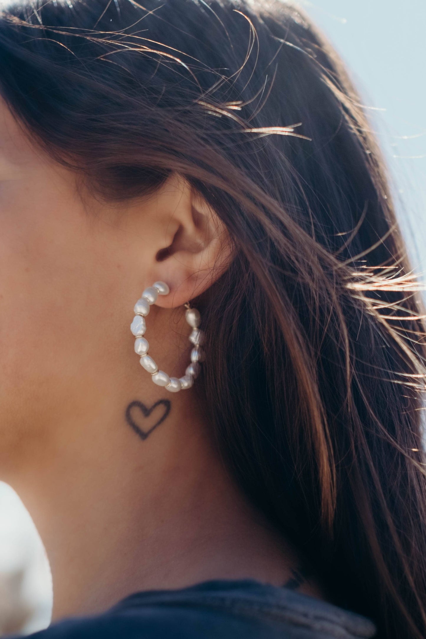 The Modern Pearl Hoop: 1.25"