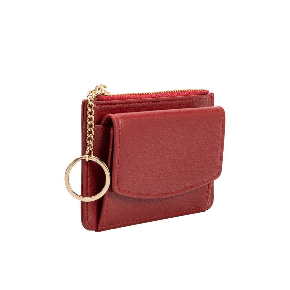 Kara Red Vegan Card Case Wallet