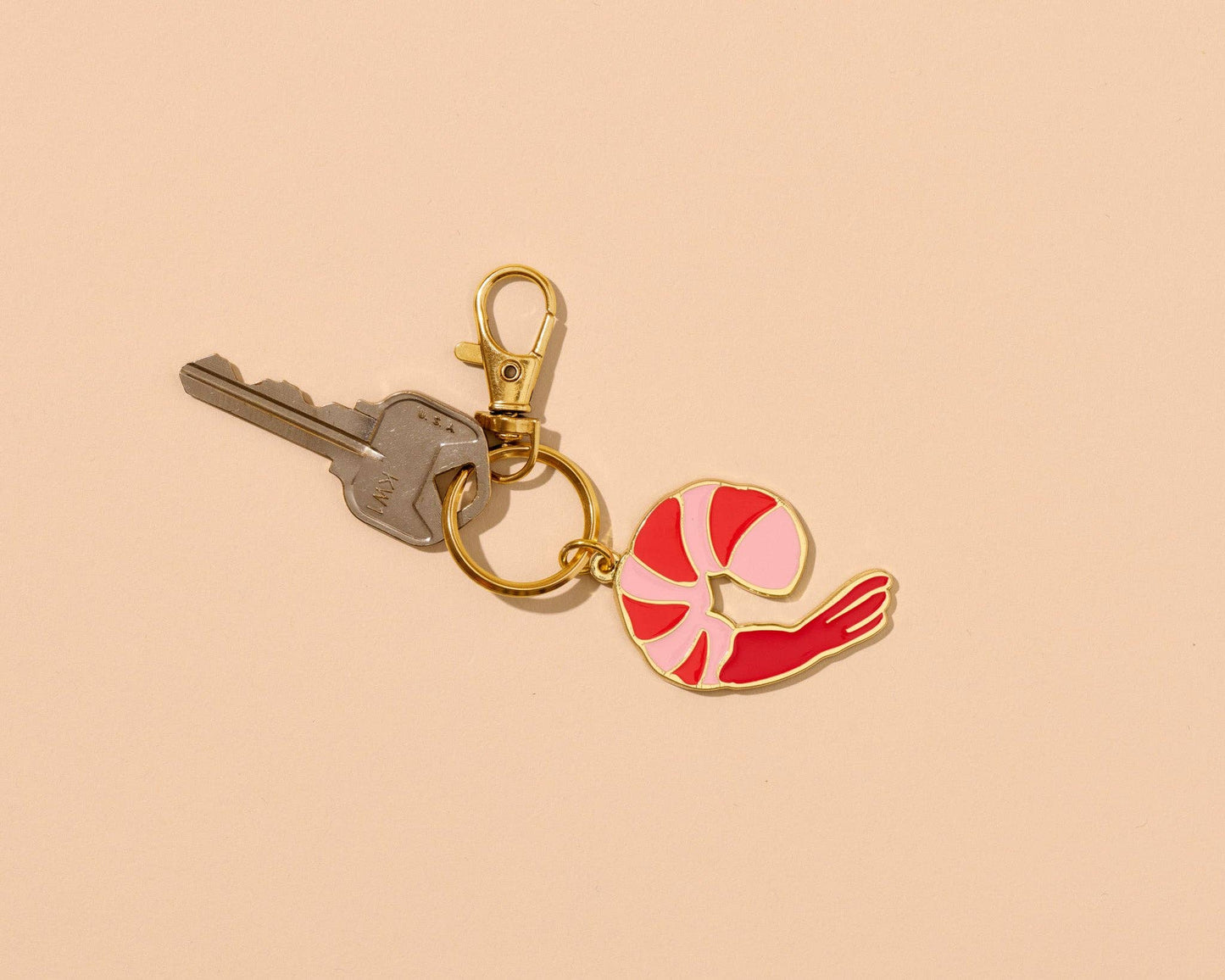 Shrimp Enamel Keychain & Bag Charm