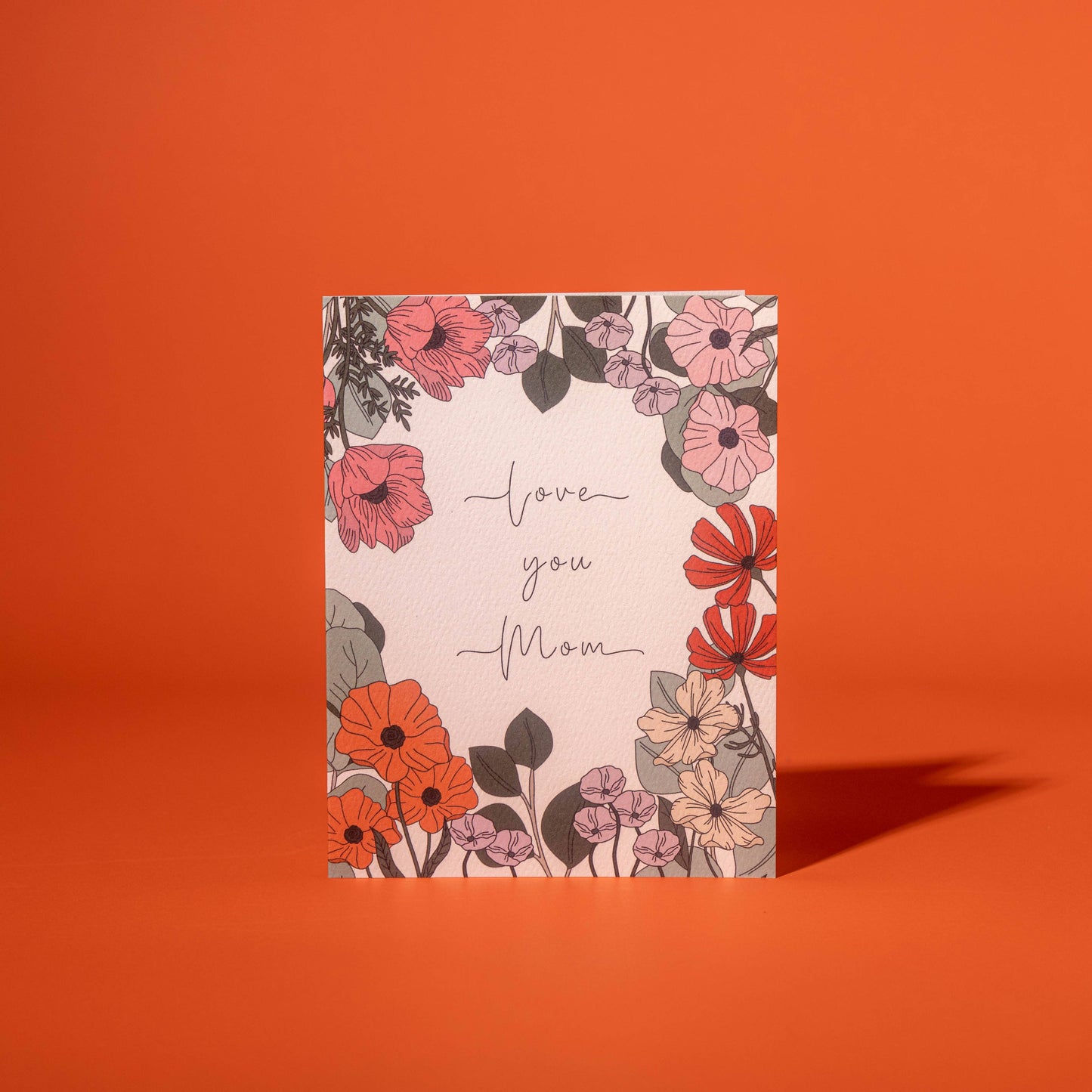 Love You Mom Flowers Card