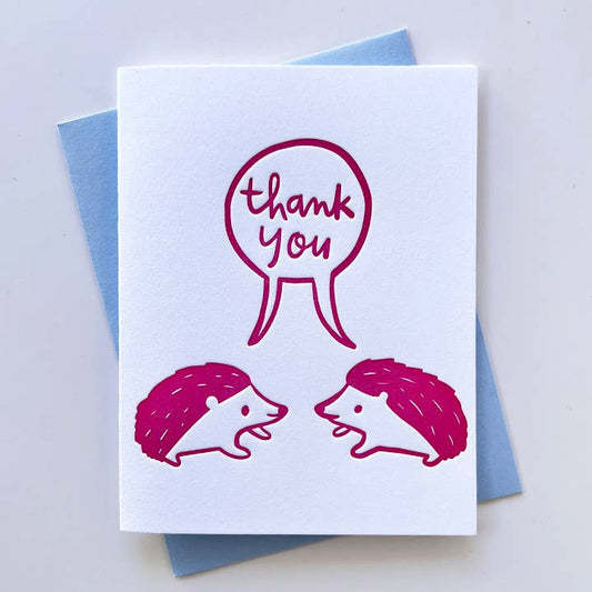 Hedgie Thank You Card