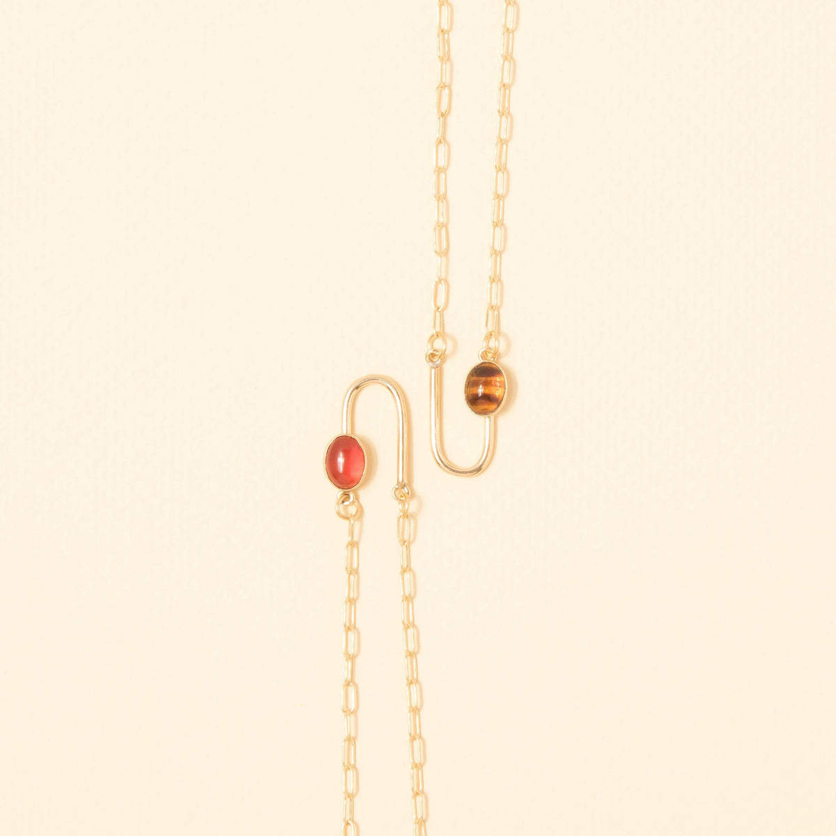 Tortoise Asymmetrical Arch Necklace: 17"