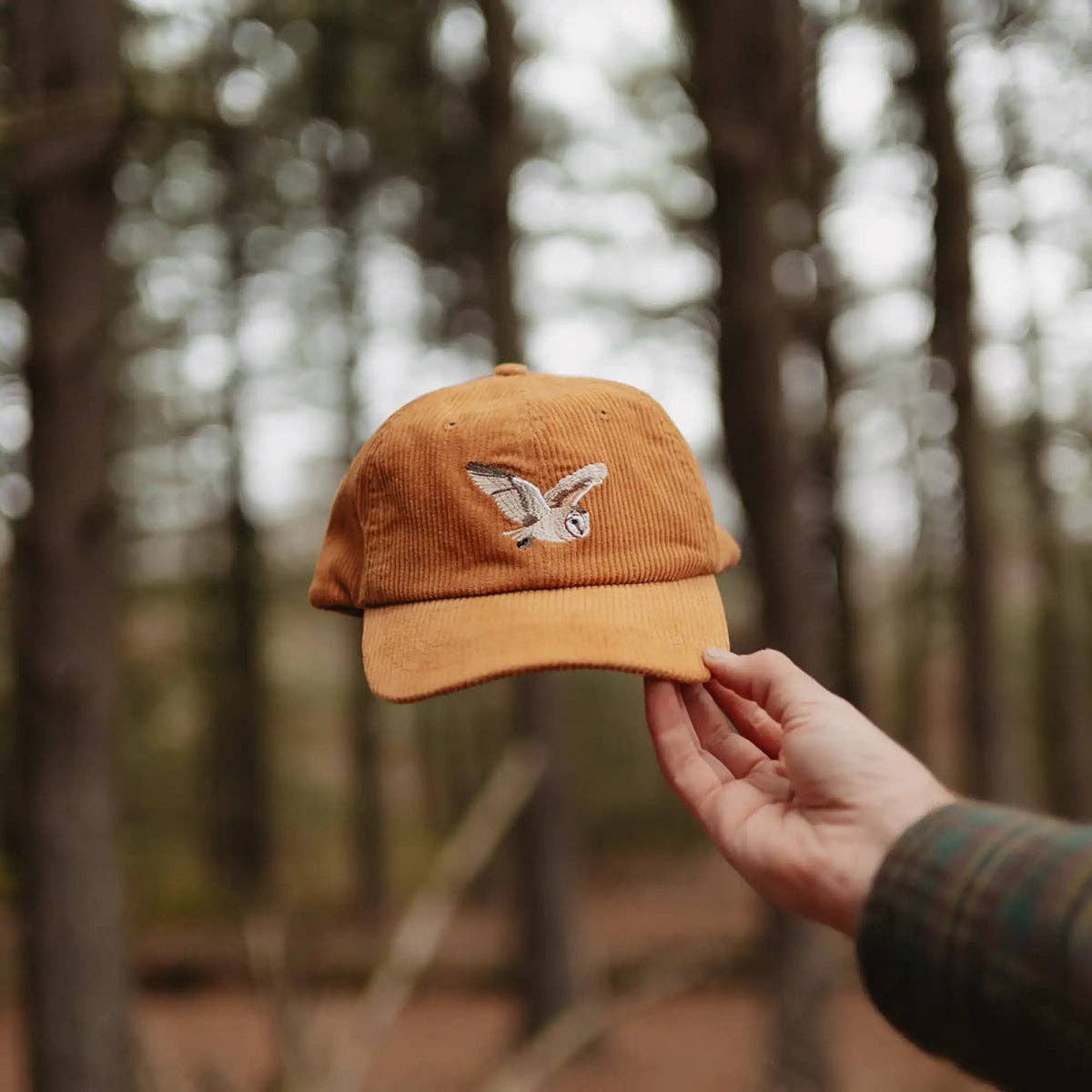 Barn Owl Corduroy Hat: Amber