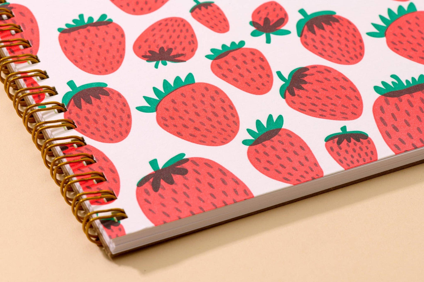 Letterpress A5 Spiral Notebook | Strawberry
