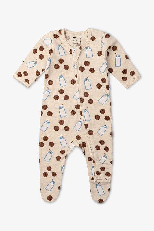 Zipper One-Piece_Cookies + Milk: Unisex / Cookies + Milk / Newborn