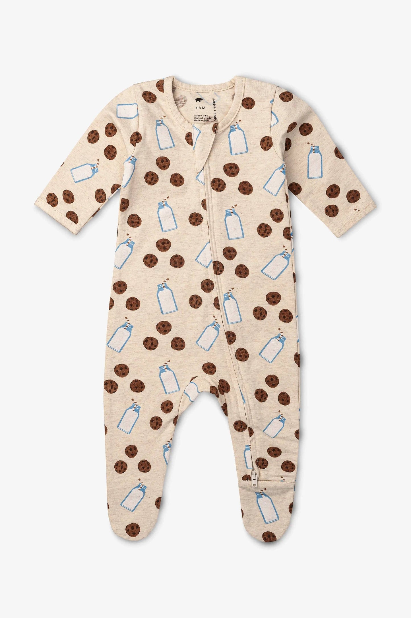 Zipper One-Piece_Cookies + Milk: Unisex / Cookies + Milk / 6-9m