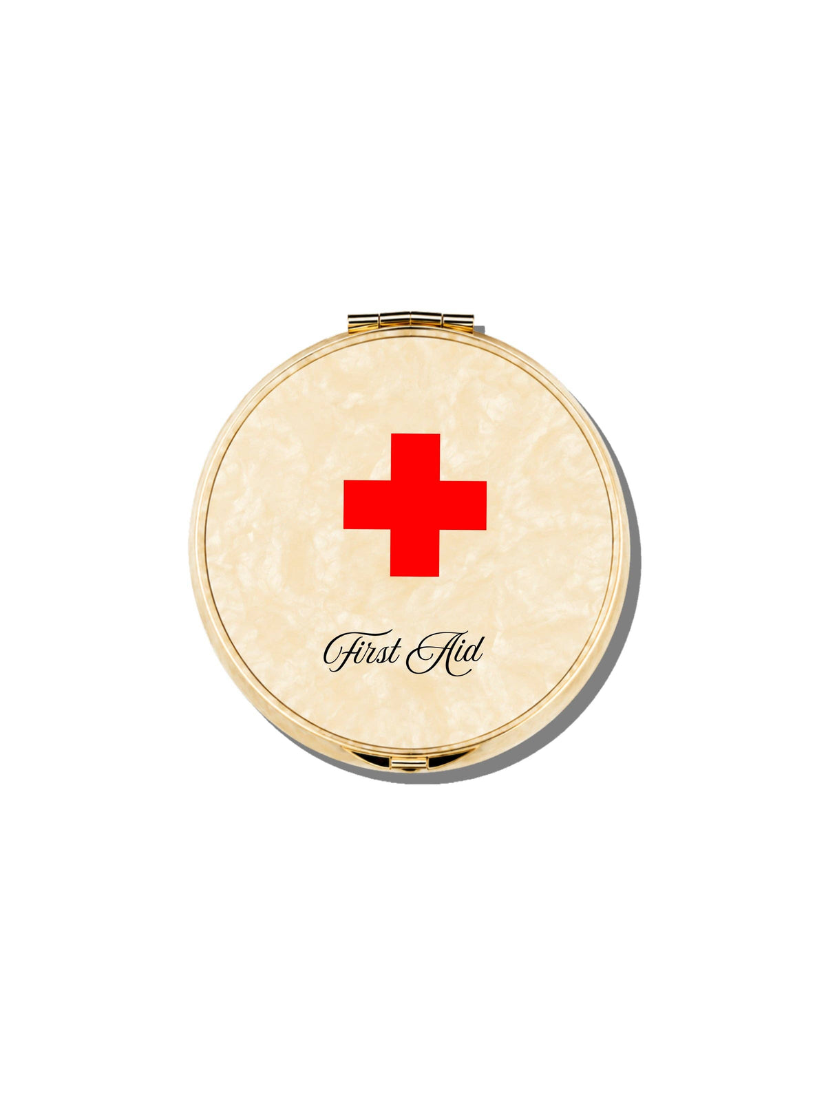 Hand-painted Vintage Drugs Handbag Hero Pill Compact: Cream