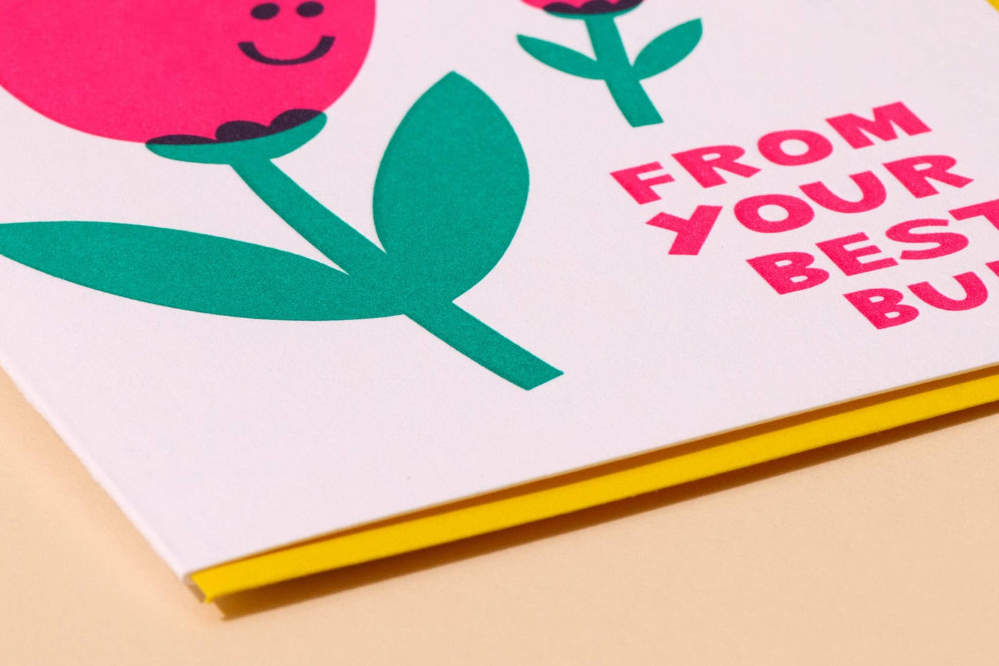 Letterpress Mother's Day Card | Mom's Best Bud