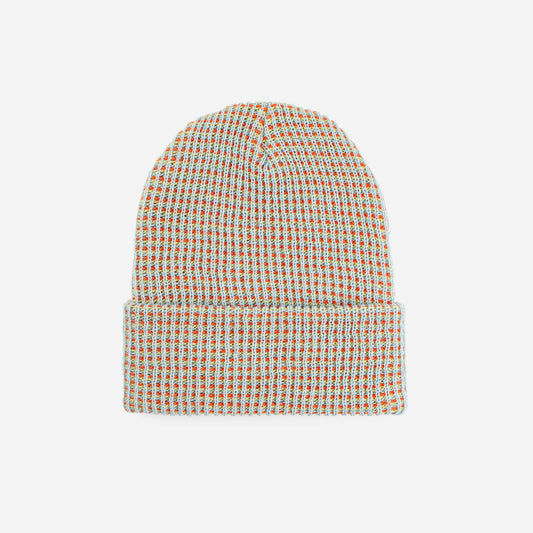 Simple Grid Knit Beanie | Stone Blue