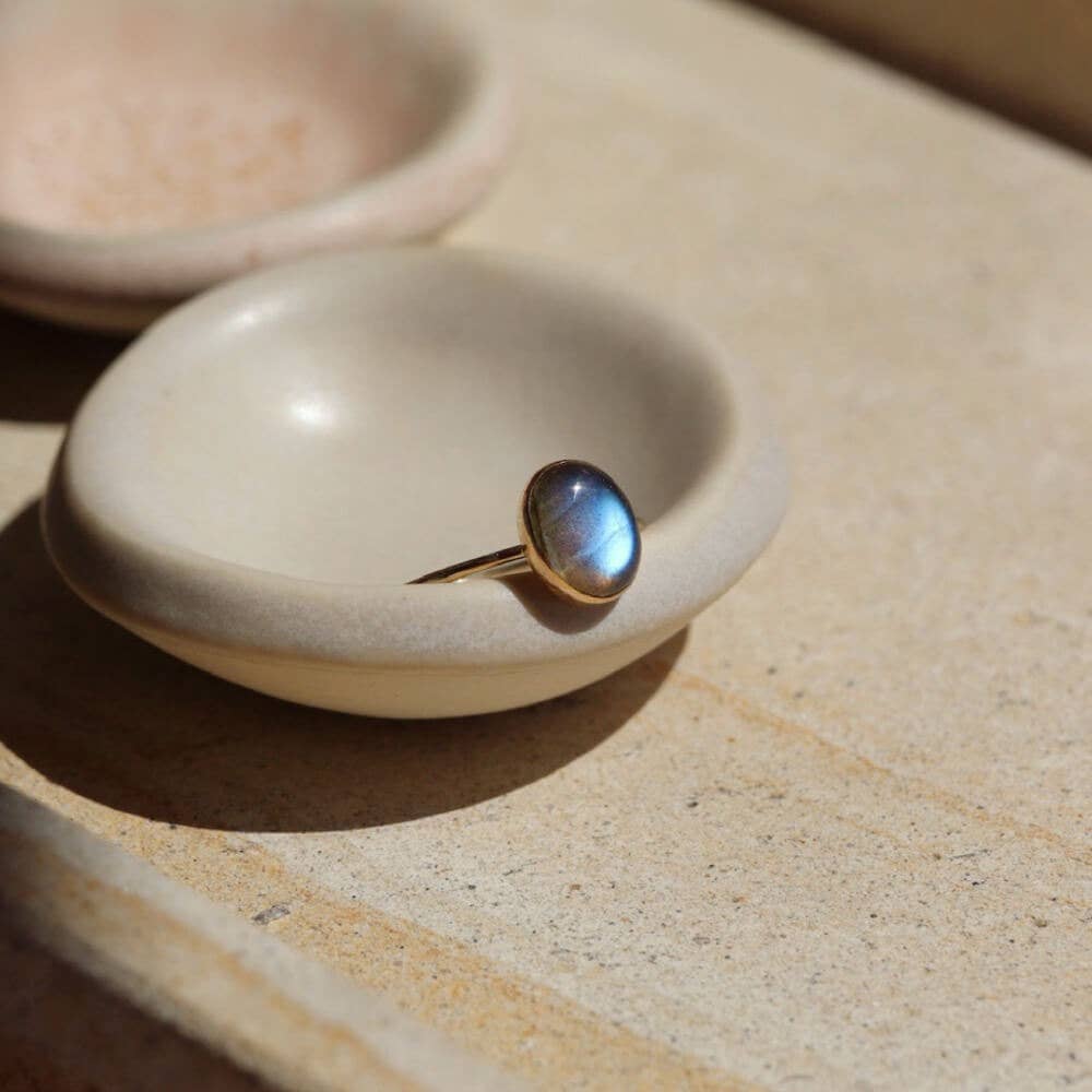 Labradorite Gemstone Ring: 14k Gold Fill / 8