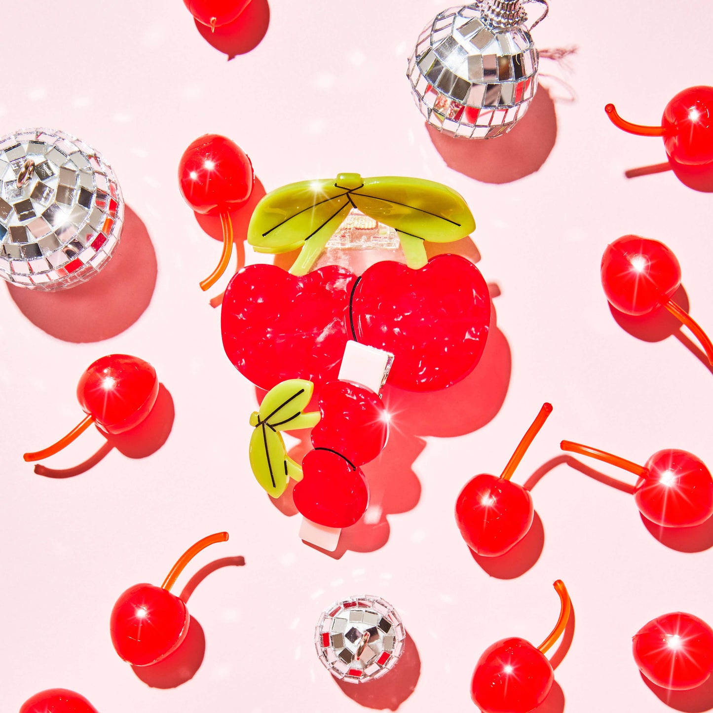 Cherries Alligator Hair Clip Set