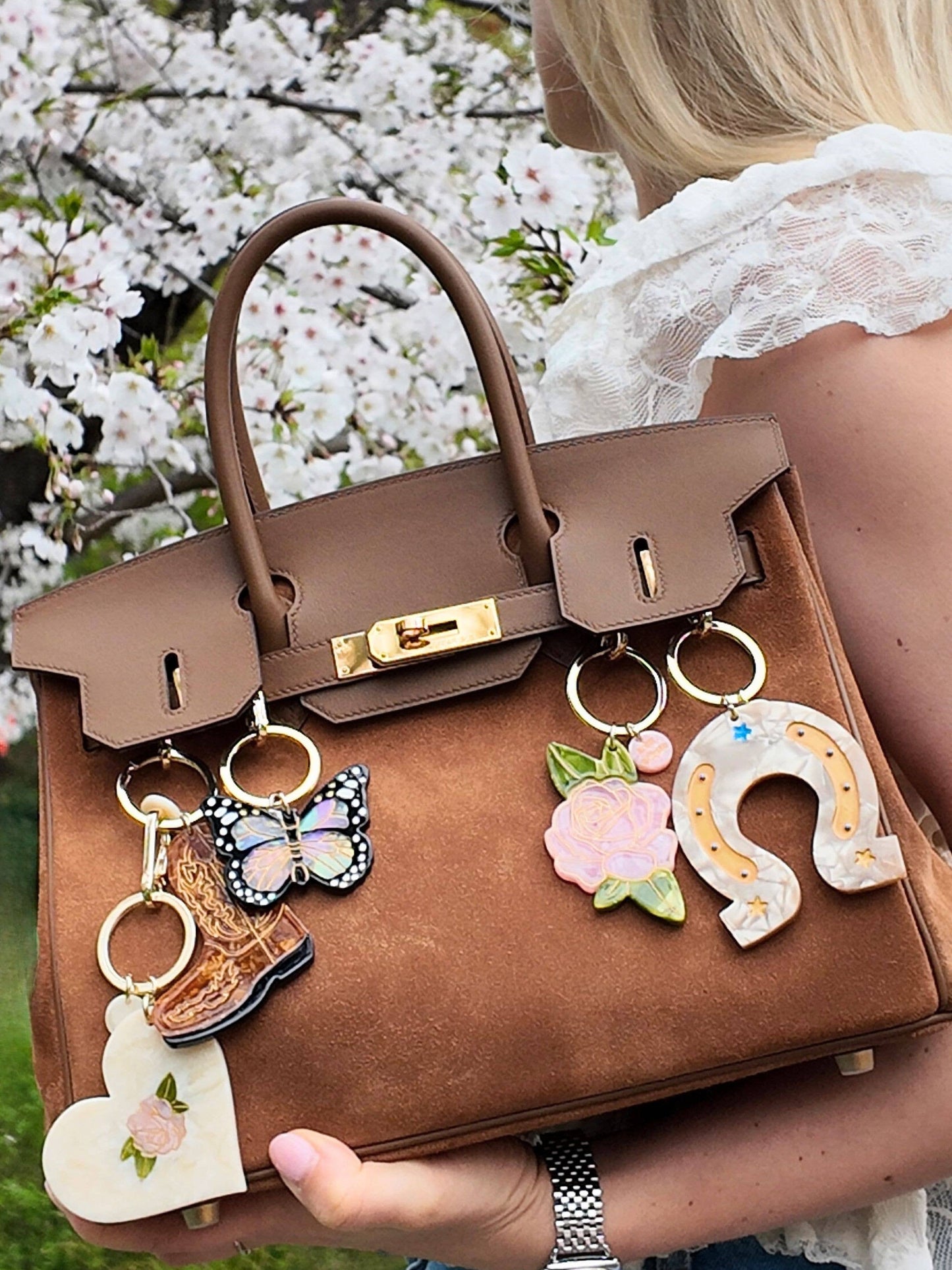 Hand-painted Lucky Horseshoe Bag Charm & Keychain | Western