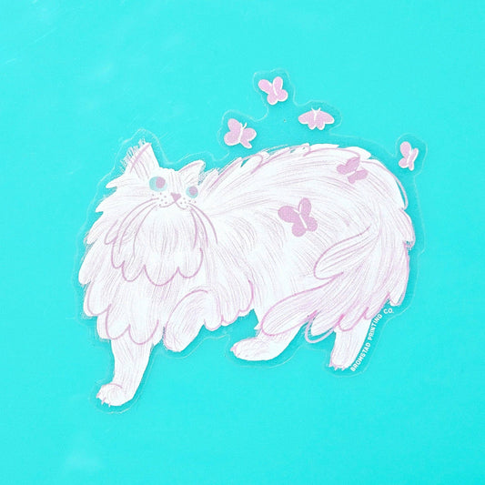 Butterfly Cat - Clear Sticker