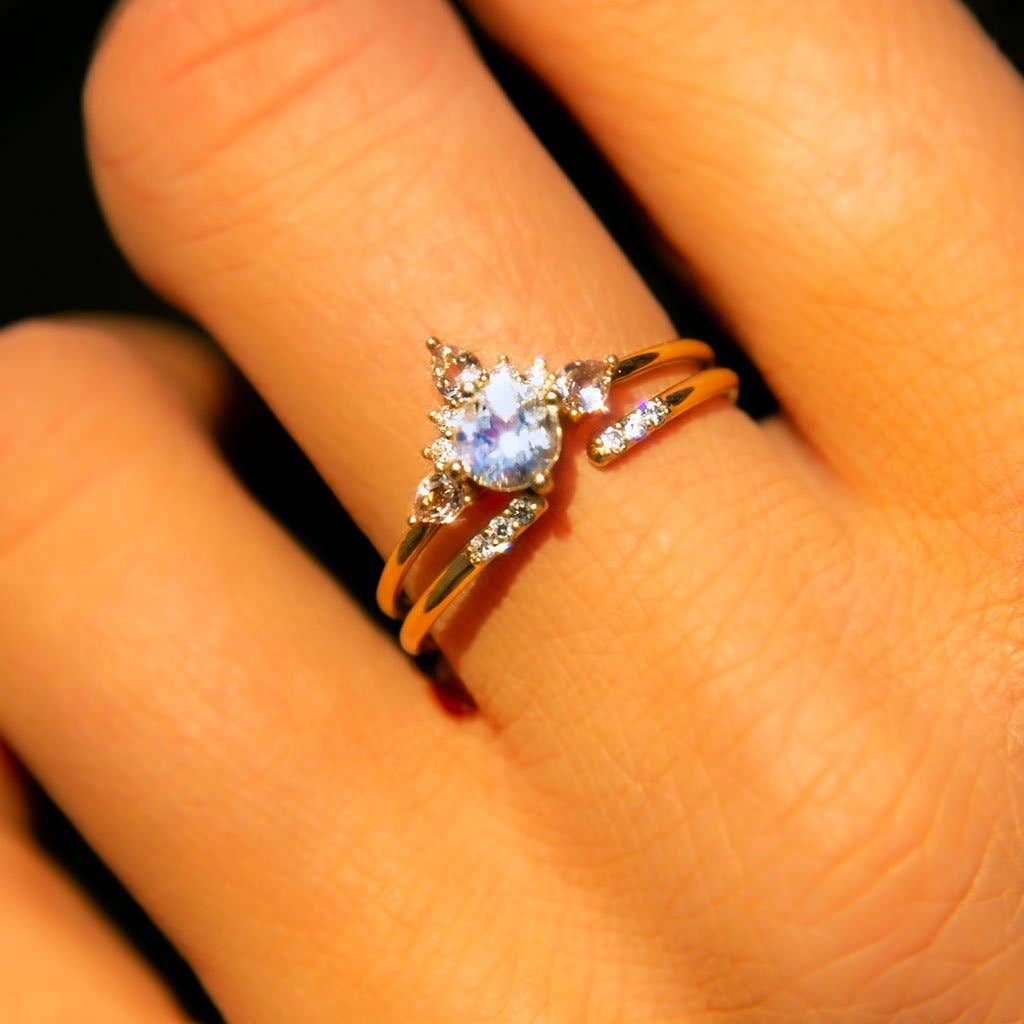 Solid Gold Open Diamond Talon Ring: 5