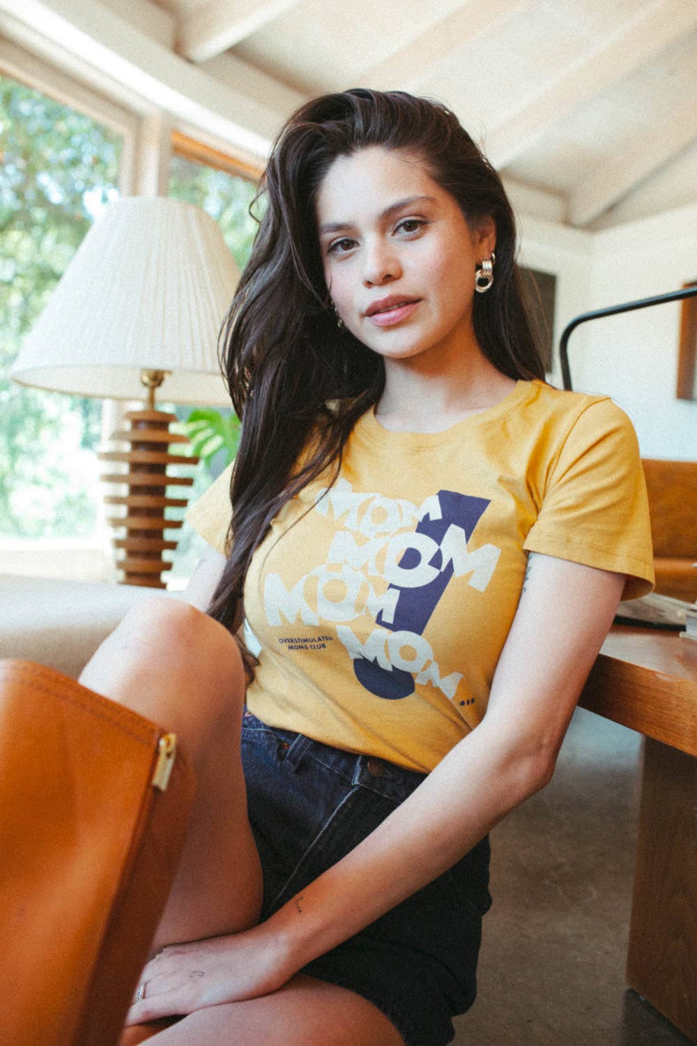 MOM! Overstimulated Moms Club | Women's Fitted Crewneck: Womens S