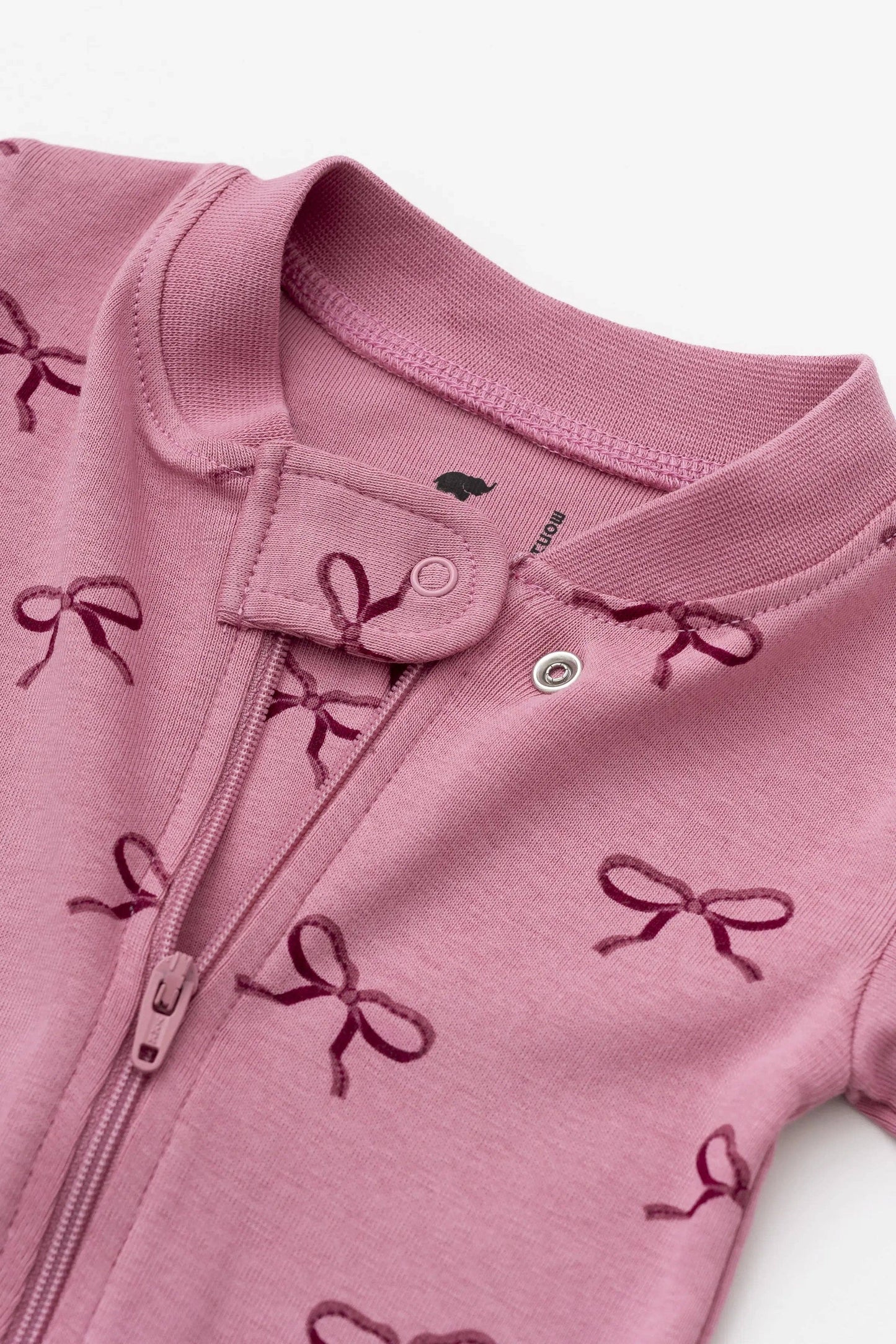 One-Piece Baby Pajamas_Pink Ribbons: Girl / Pink Ribbons / 12-18m