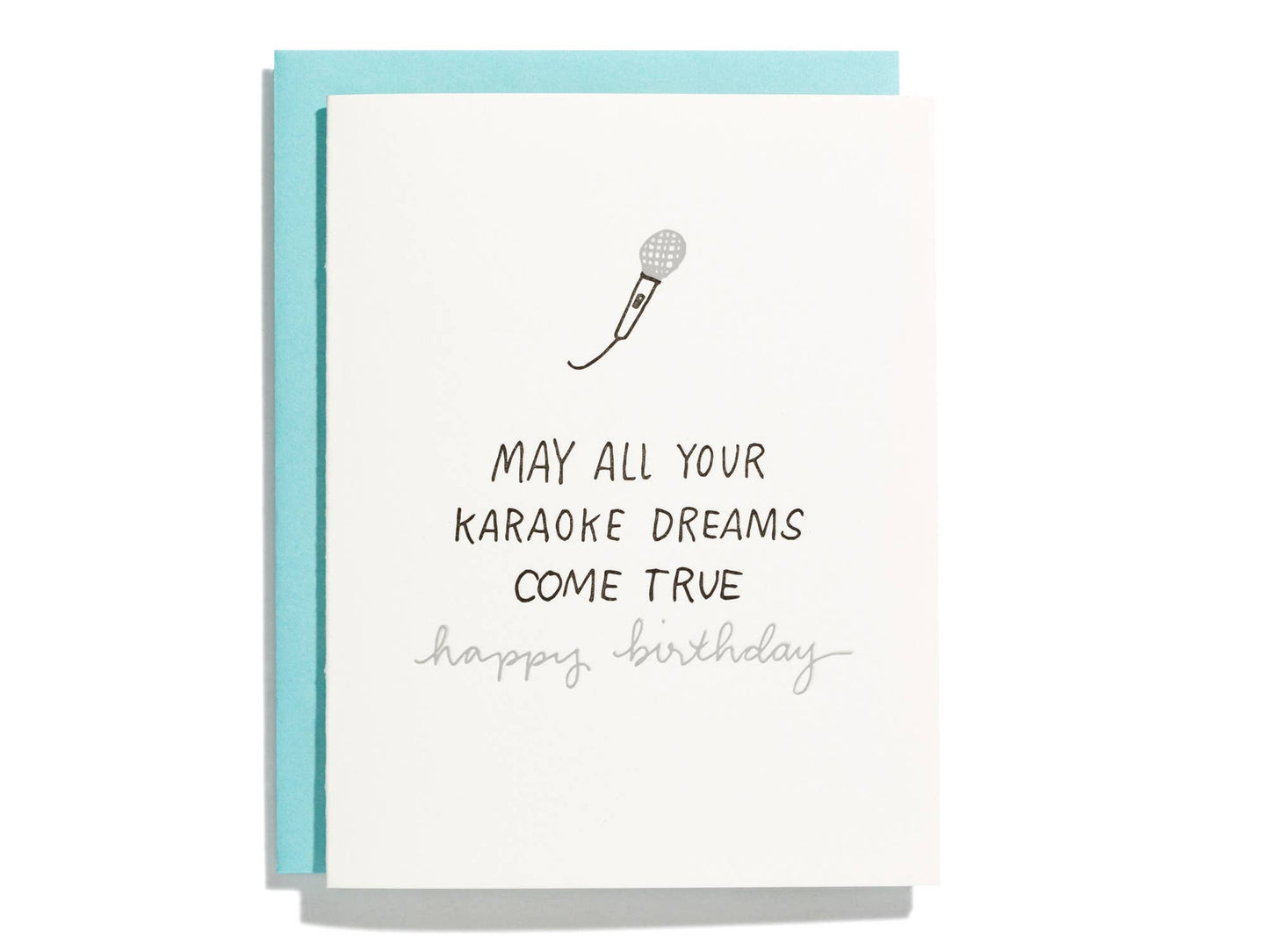 Karaoke Dreams Letterpress Birthday Card